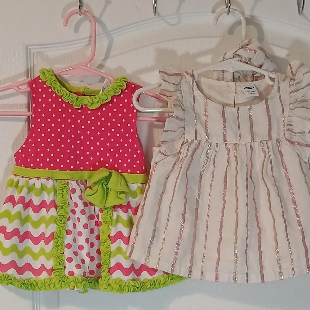Baby Essentials Old Navy/Dress Set/Girls 12-18M/Pink Cream/2pc